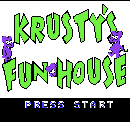 Fun House title screen for NES